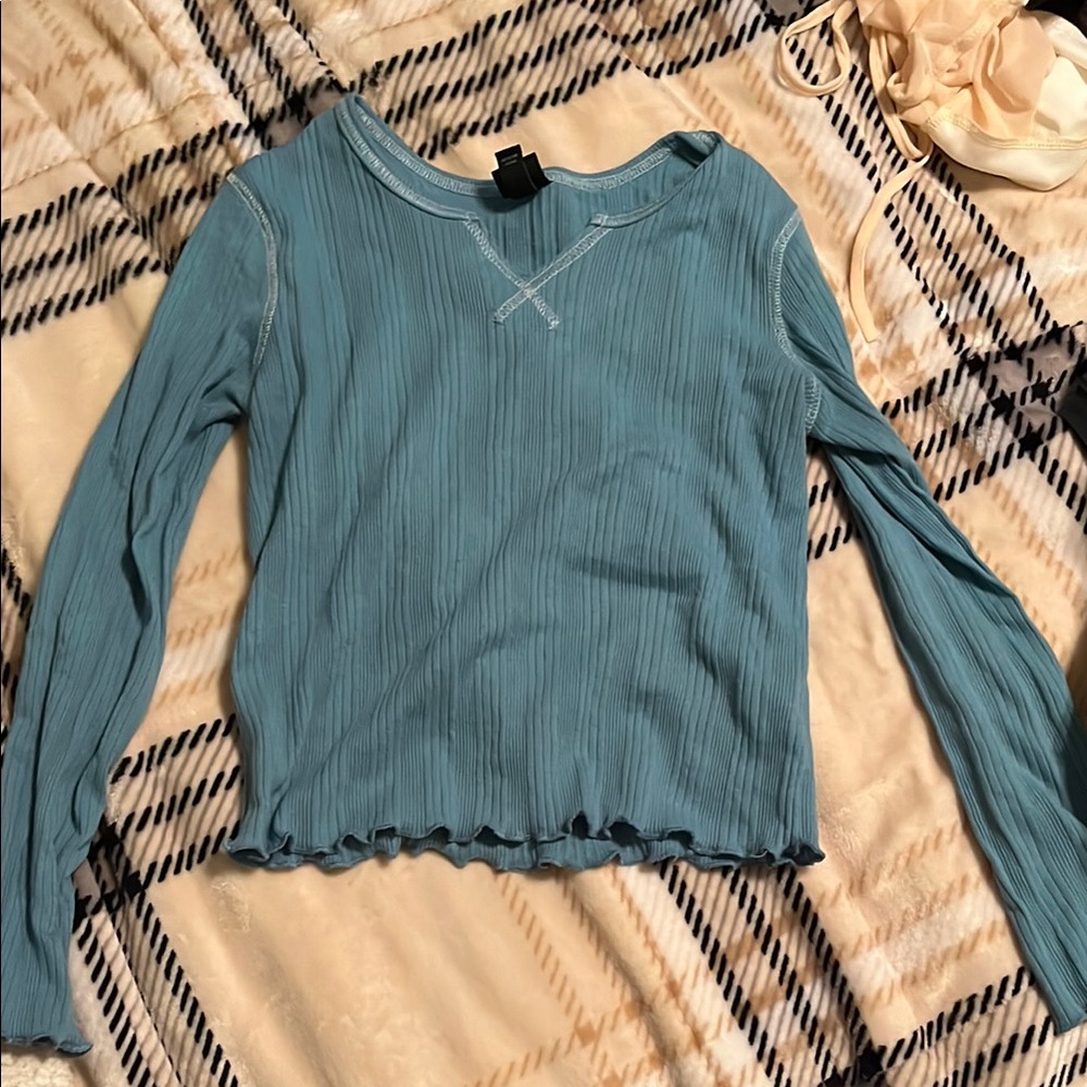 Blue Long Sleeve Women's Top